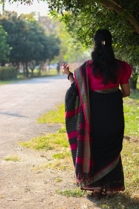 Cotton Black Saree - 3