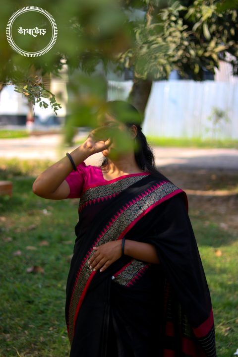 Cotton Black Saree