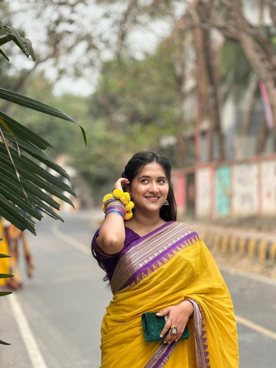 Yellow Cotton Saree - 2