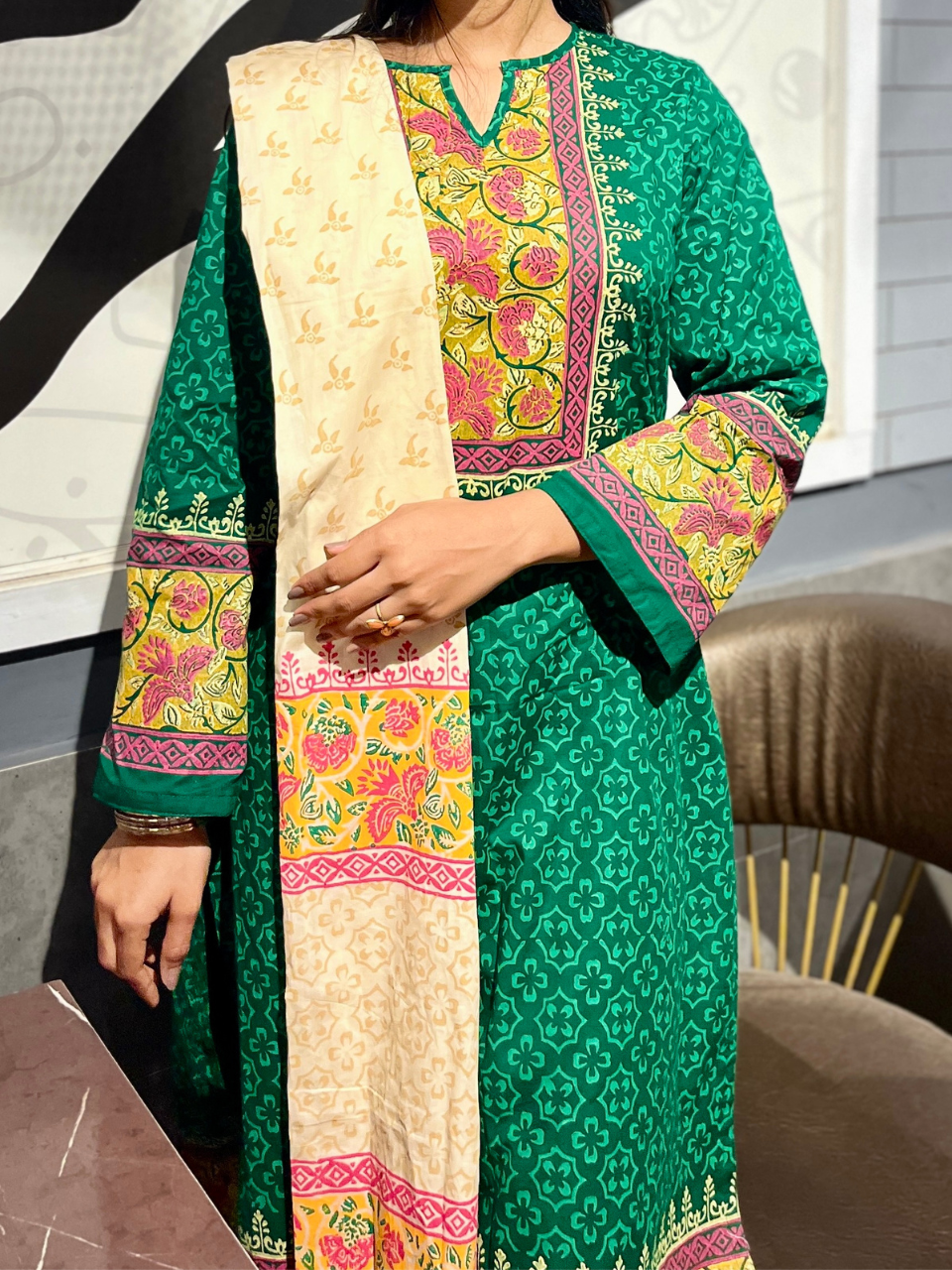 Blockprint three pices (Green)