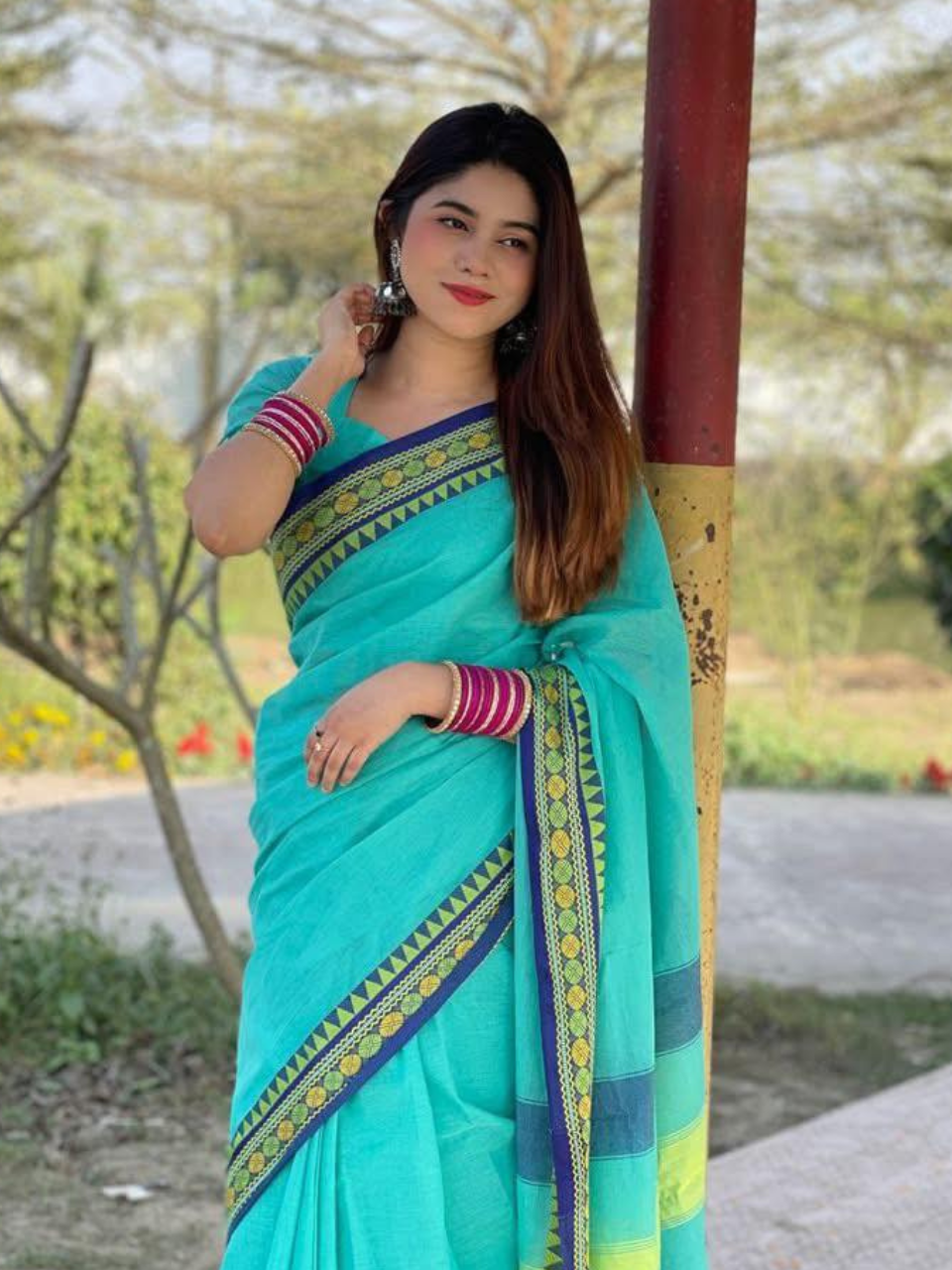 Paste Cotton Saree